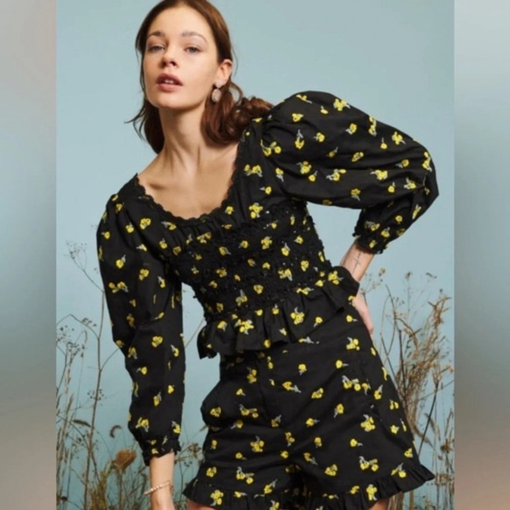Sister Jane pasture embroidered puff sleeve top